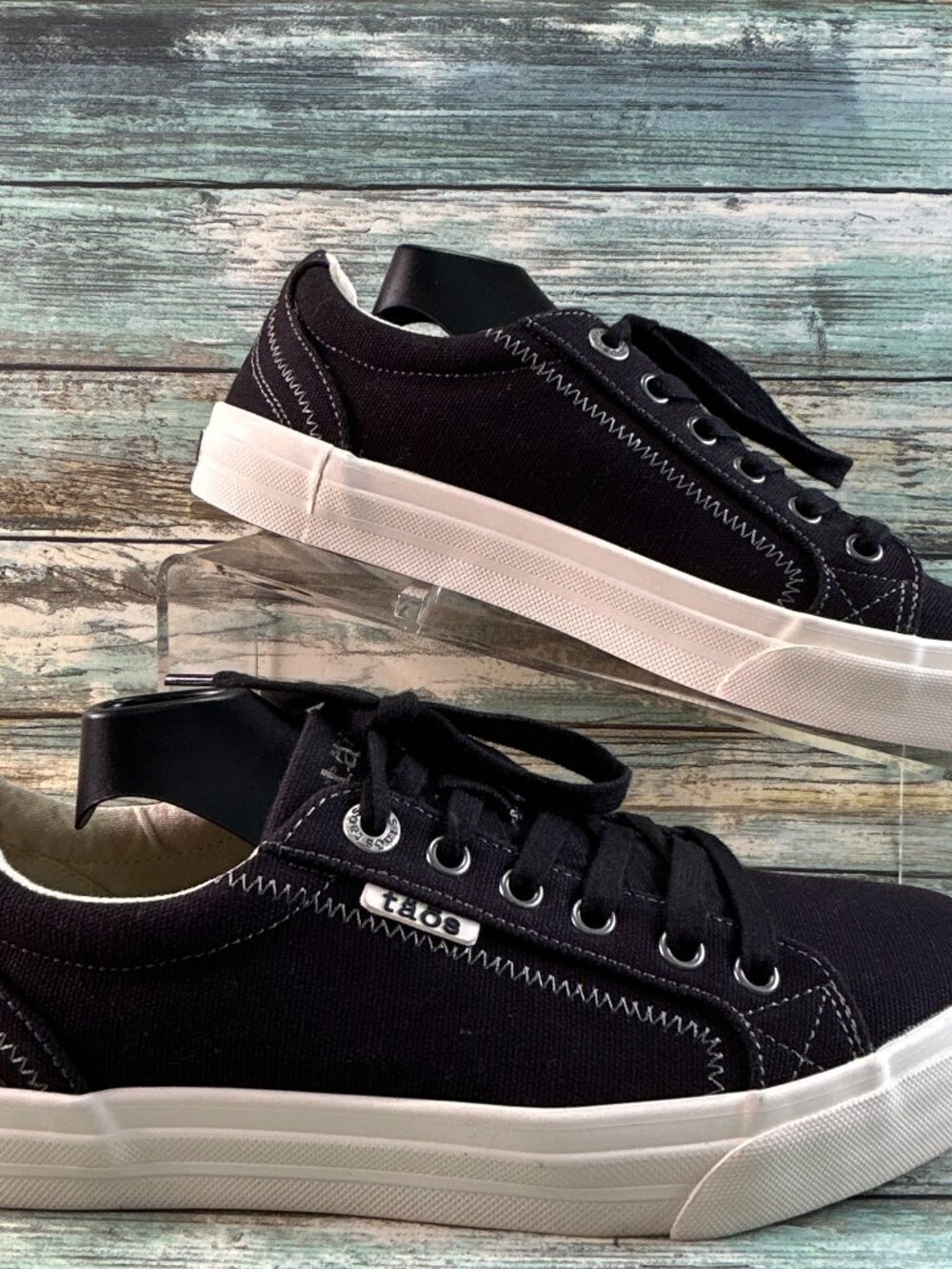 Taos Plim Soul Sneakers Womens 8 Black Canvas Casual Arch Support Walking Shoes